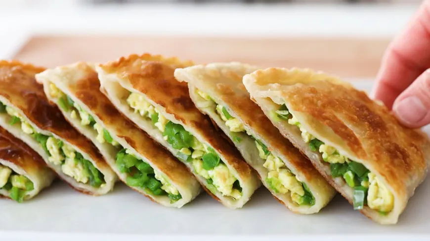Egg And Green Chili Fried Pancakes