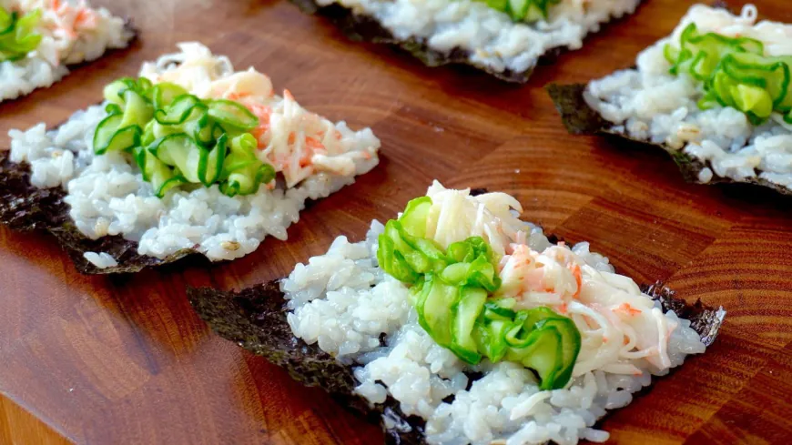 Simple Crab And Cucumber Sushi Rolls