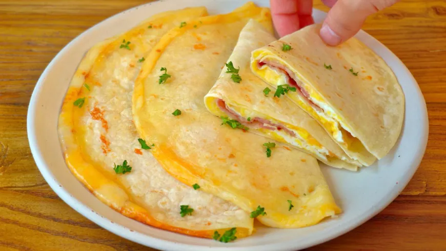 Cheesy Bacon and Egg Tortilla Wrap