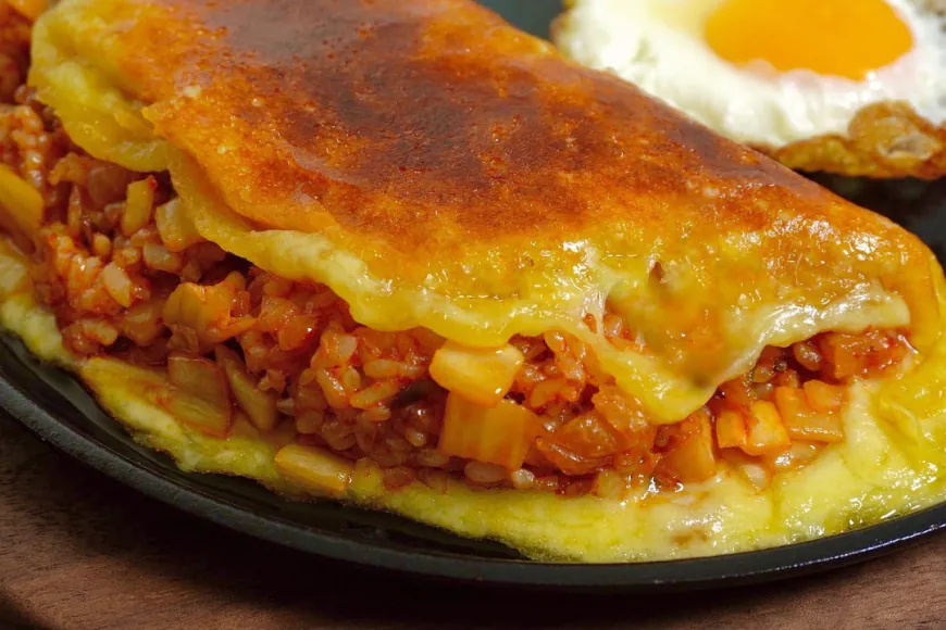 Cheesy Kimchi Fried Rice Recipe