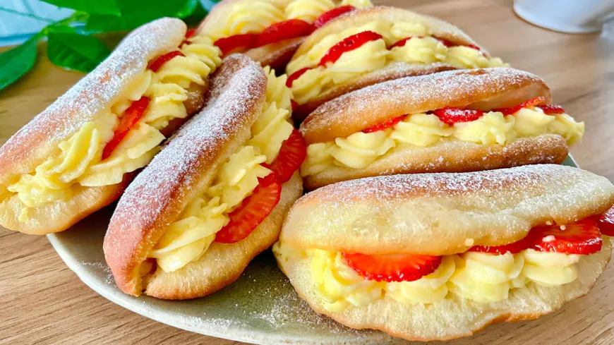 Strawberry Cream Brioche Buns