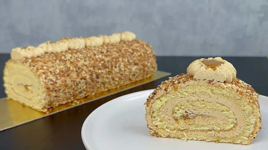 Praline Buttercream Swiss Roll