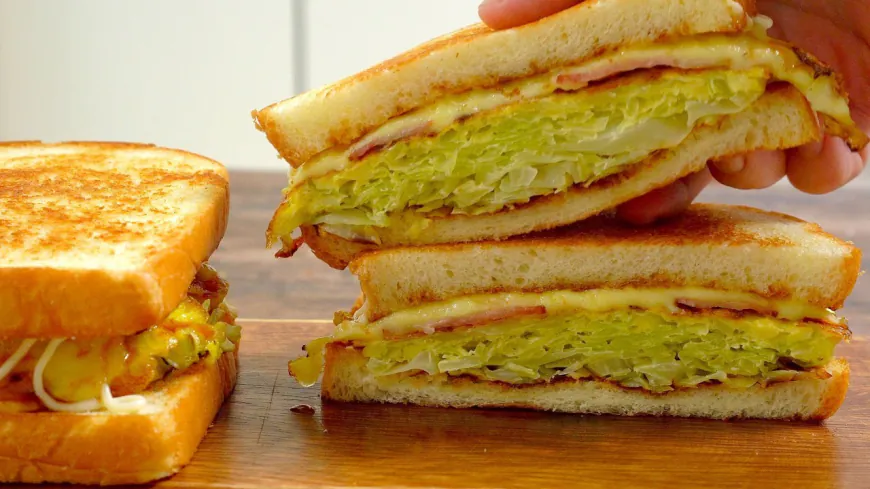 Cabbage Cheese Toast Sandwich