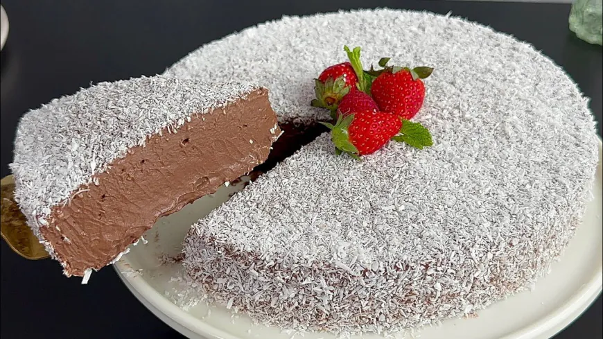 Chocolate Coconut No Bake Cake Recipe