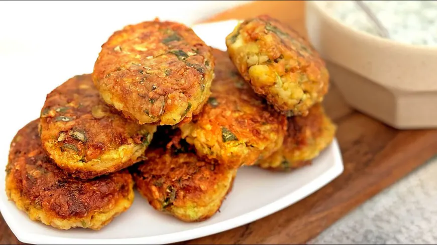 Vegetable Fritters with Garlic Yogurt Sauce