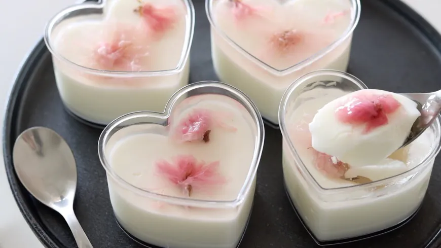Cherry Blossom Yogurt Jelly