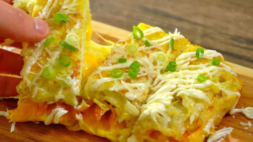 Cabbage and Cheese Pancake with Sausage Recipe
