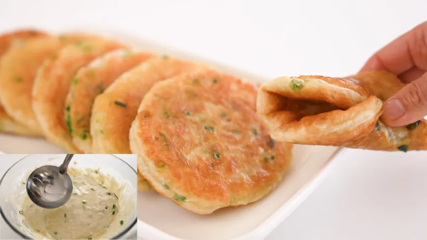 Crispy Green Onion Yeast Pancakes Recipe