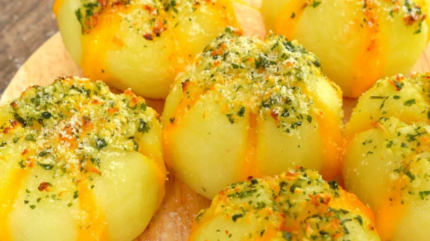 Cheesy Garlic Butter Potato Bites Recipe