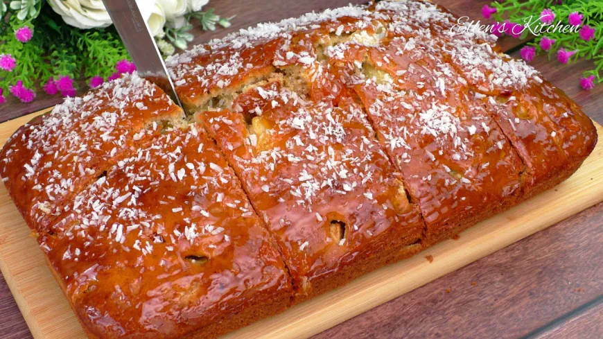Apple Walnut Cake with Coconut Flakes Recipe