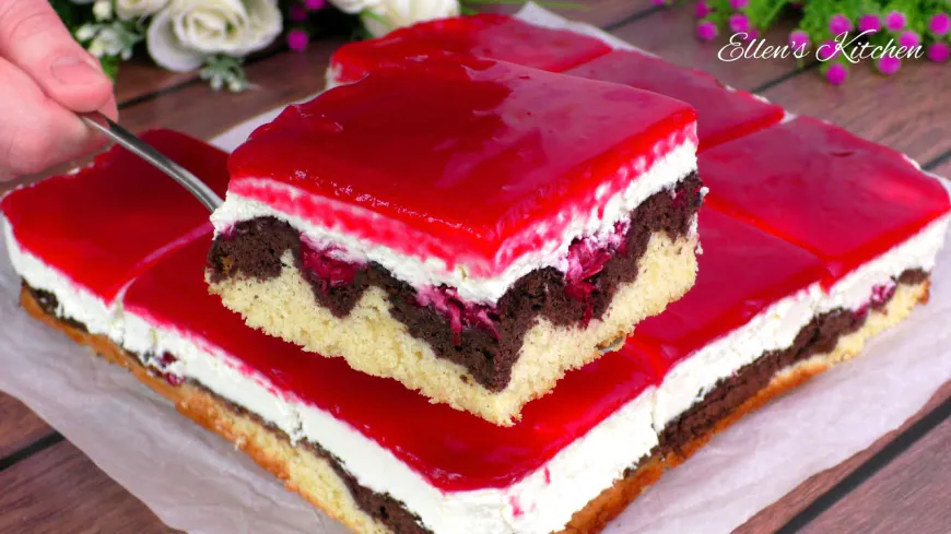 Cherry Cocoa Layered Cake