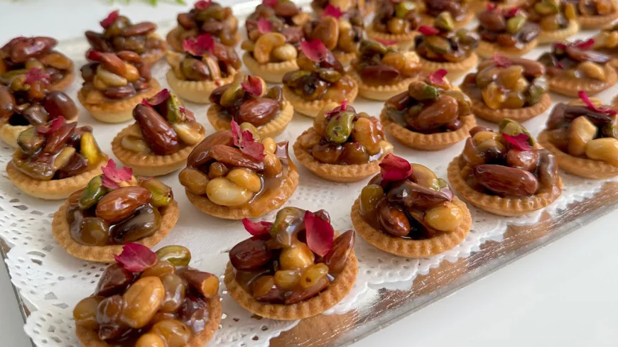 Mini Caramelized Nut Tarts or Nut Tartlets Recipe