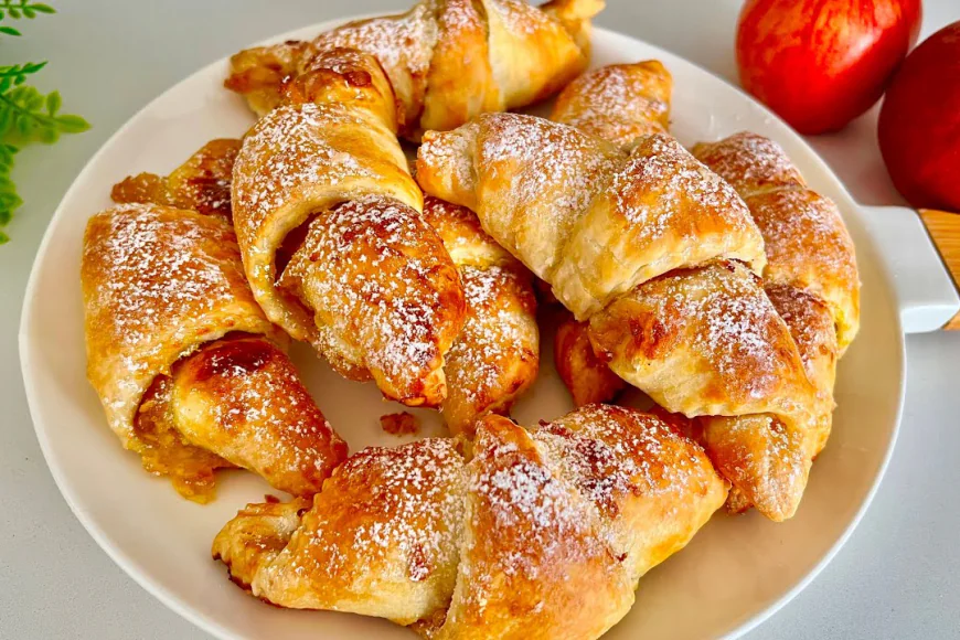 Golden Apple Puff Pastry Crescents Recipe