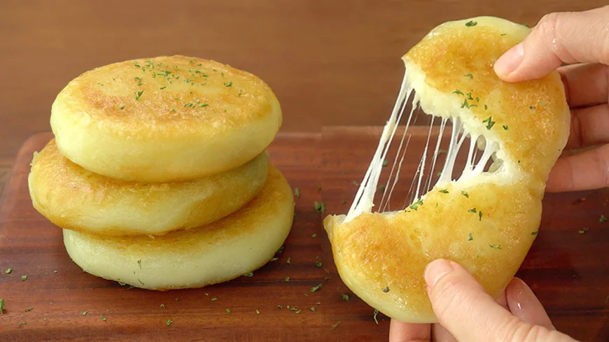 Cheesy Mushroom Stuffed Potato Cakes