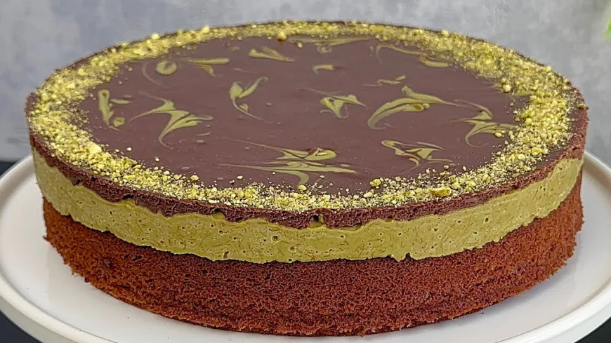 Chocolate Pistachio Kadaif Cake Recipe