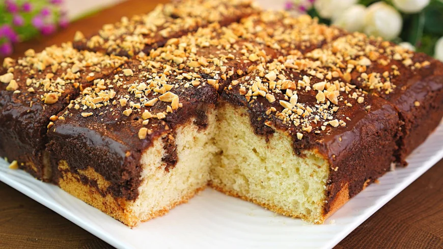 Chocolate Glaze Almond Cake Recipe
