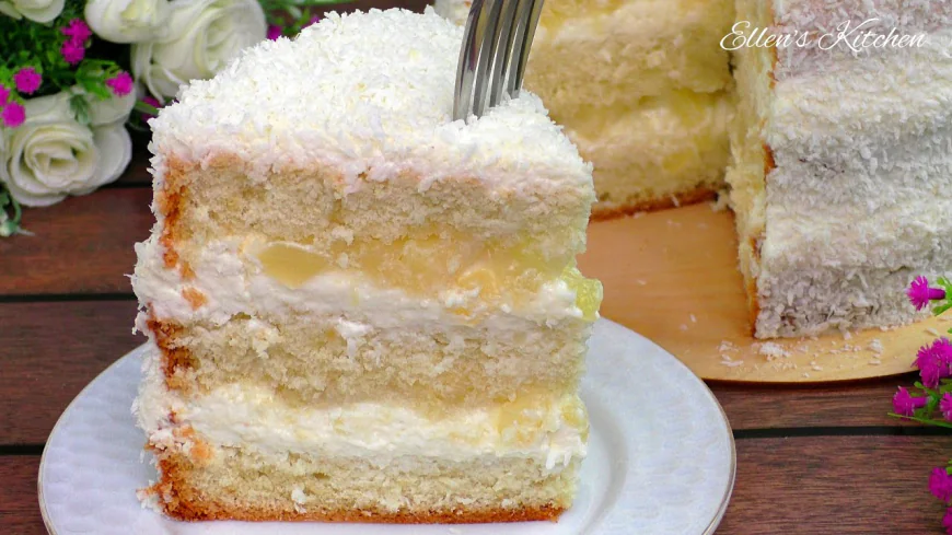 Pineapple Coconut Cream Cake Recipe