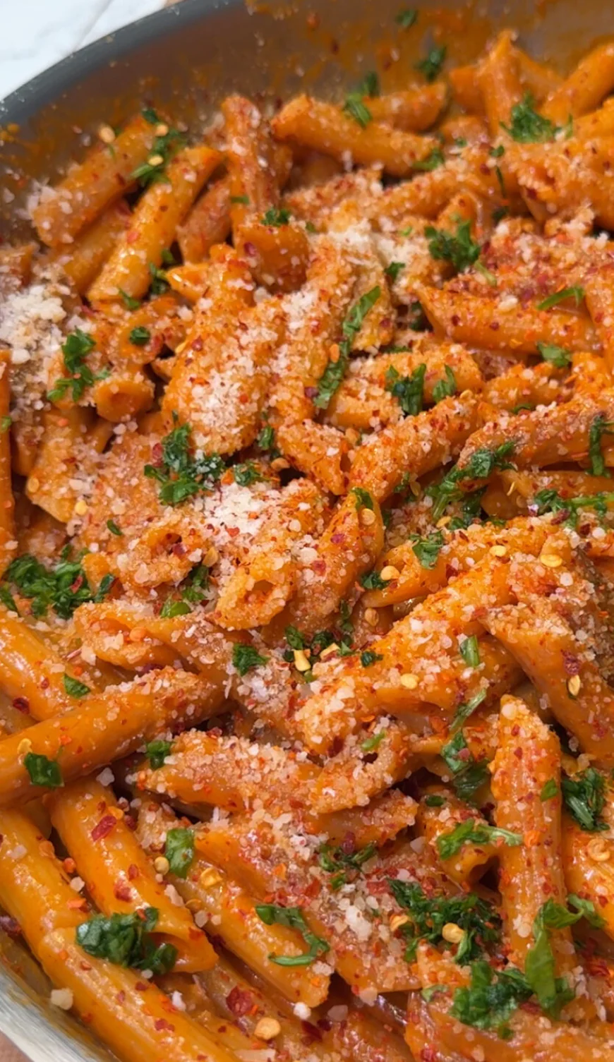 Vegan Toasted Pasta with Creamy Tomato Sauce