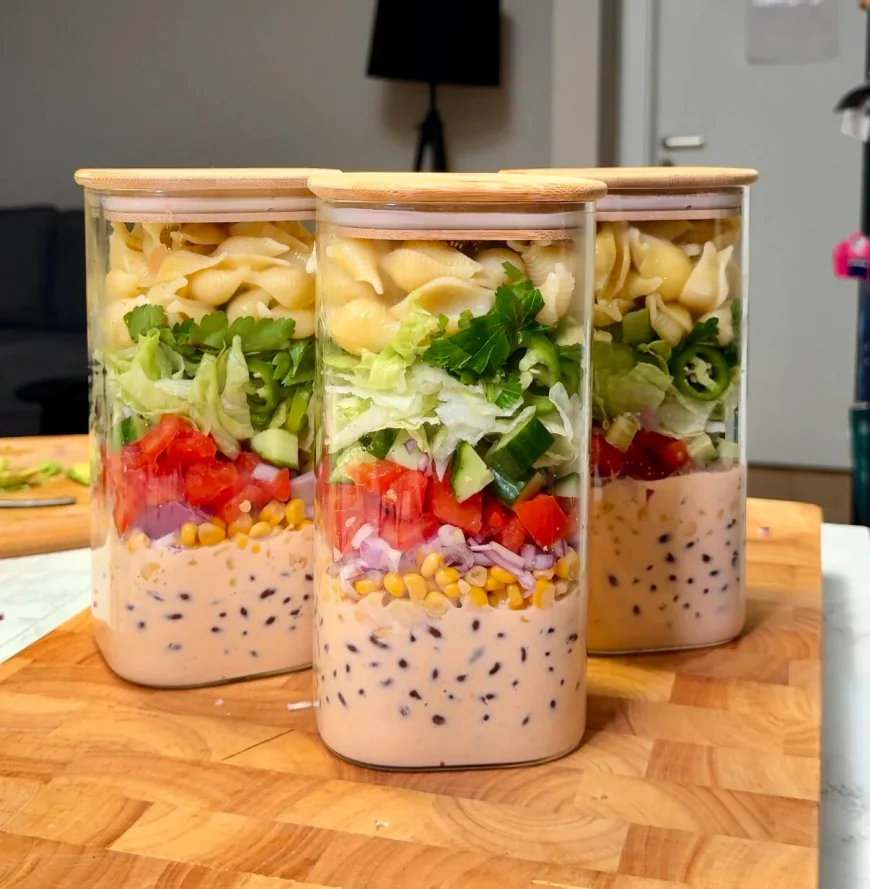Vegan Taco Pasta Salad Jar
