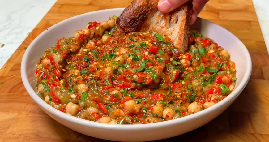 Roasted Eggplant and Chickpea Salad
