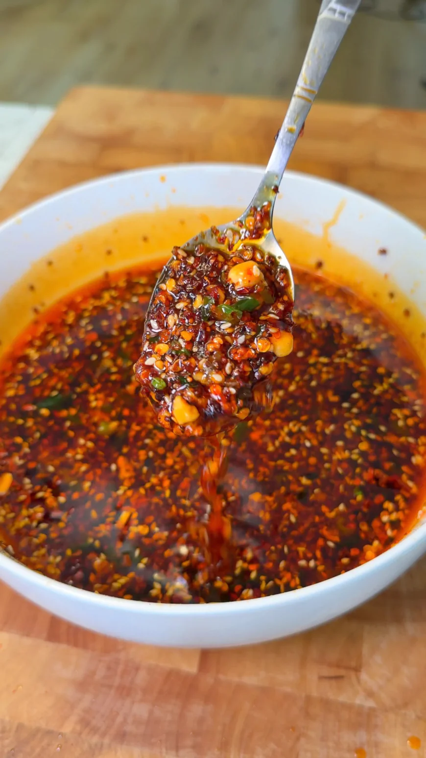 Homemade Spicy Chili Crisp with Sichuan Pepper & Garlic