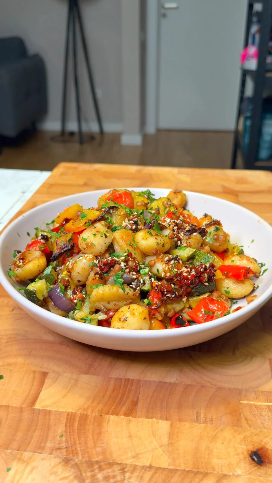 Sheet Pan Gnocchi with Lentils and Roasted Vegetables
