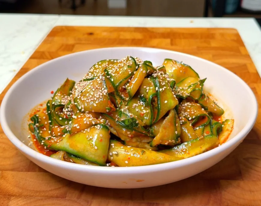 Spicy Korean Cucumber Ribbon Salad