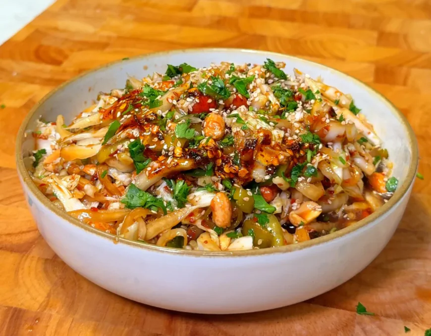 Spicy Asian Cabbage and Cucumber Salad