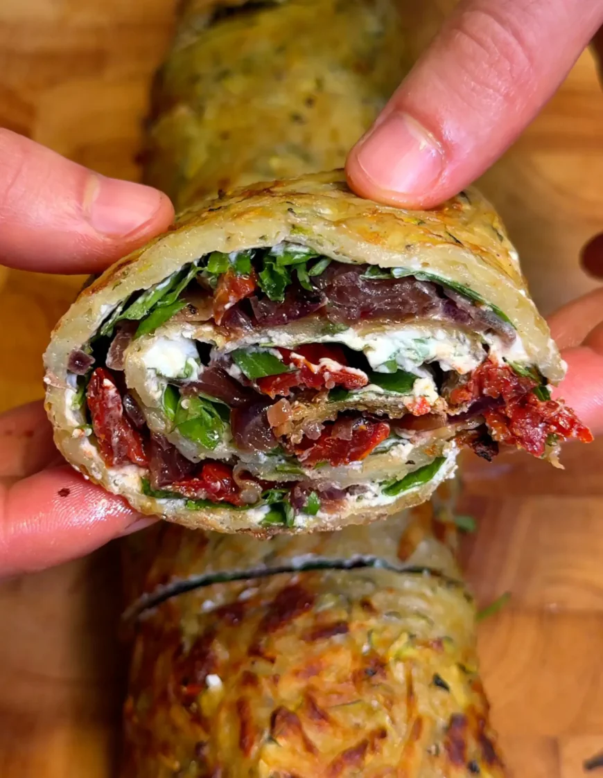 Vegetable Flatbread Roll-Ups with Cream Cheese and Balsamic Glaze