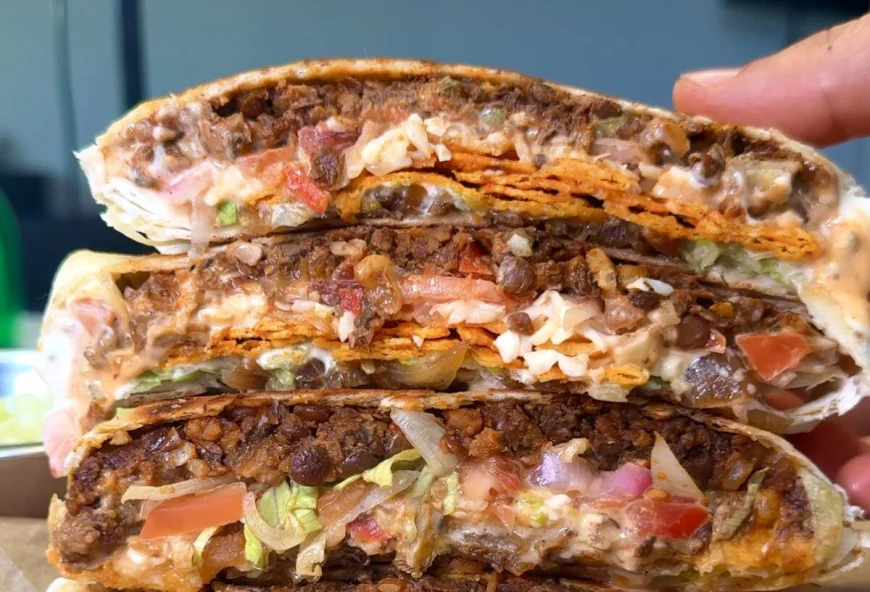 Vegan Crunchwrap Supreme with Spicy Taco Filling