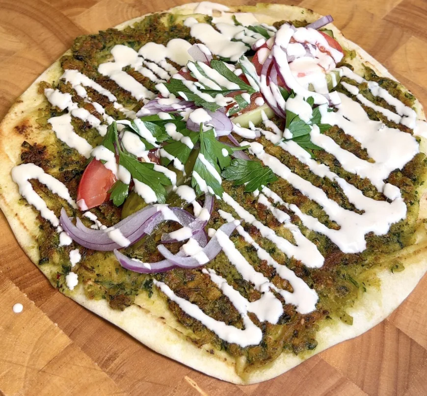 Middle Eastern-Style Falafel Wrap with Garlic Tahini Sauce